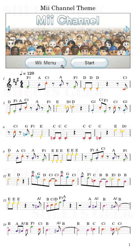 mii chanel simple sheet
